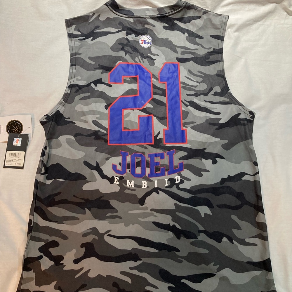 Men’s Joel Embiid Jersey, size large, NWT! NBPA!